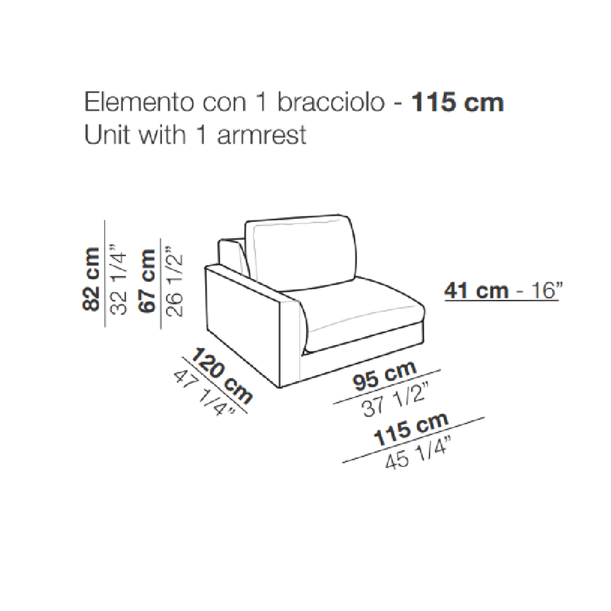 Neutral Toned Low Armrest Sofa | Arflex Rendez-Vous | Italianfurniture.com