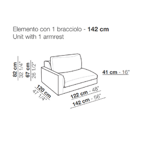 Neutral Toned Low Armrest Sofa | Arflex Rendez-Vous | Italianfurniture.com