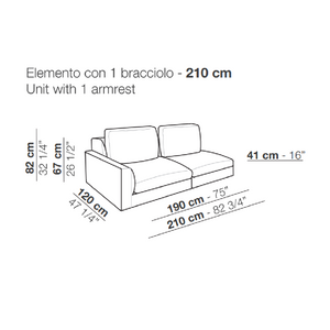 Neutral Toned Low Armrest Sofa | Arflex Rendez-Vous | Italianfurniture.com