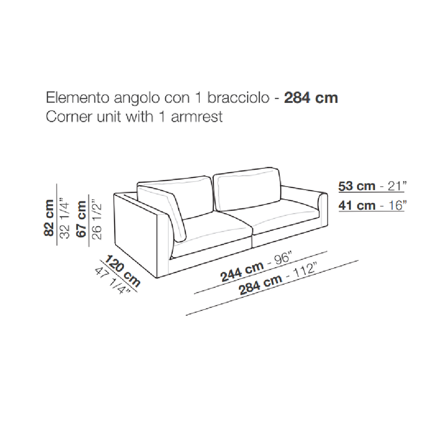 Neutral Toned Corner Sofa | Arflex Rendez-Vous | Italianfurniture.com