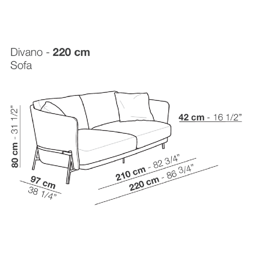 Fabric Minimalist Sofa | Arflex Deep Cradle