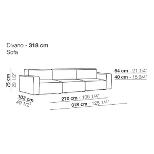 Piping Detail 3-Seater Sofa | Arflex Marechiaro | Italianfurniture.com