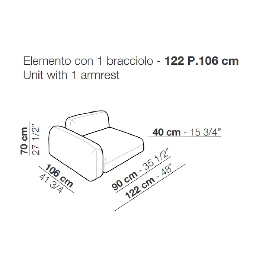 Geometrical Fabric Modular Sofa | Arflex Tokio | Italianfurniture.com