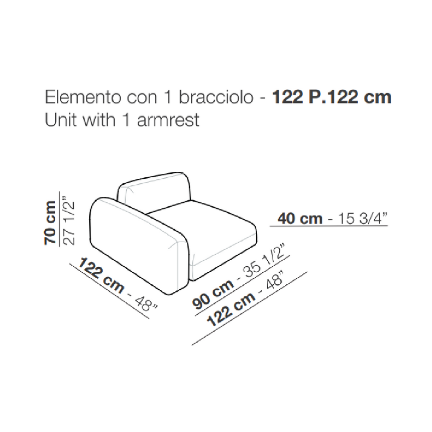 Geometrical Modular Fabric Sofa | Arflex Tokio | Italianfurniture.com