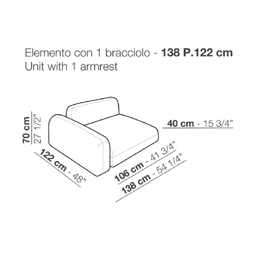 Geometrical Modular Fabric Sofa | Arflex Tokio | Italianfurniture.com