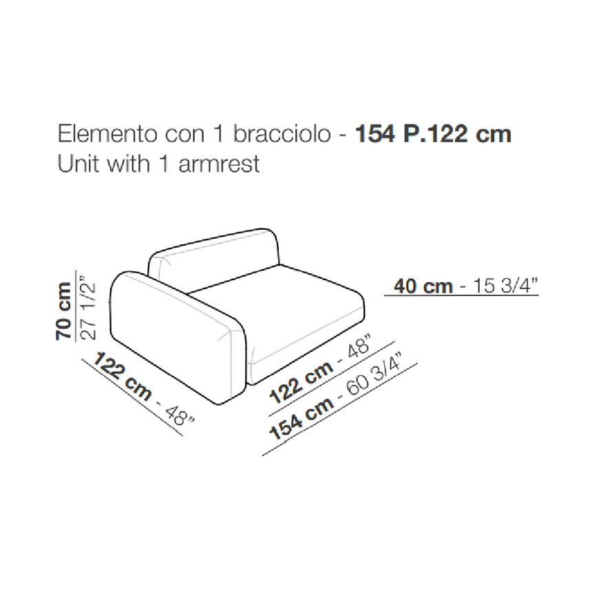 Geometrical Modular Fabric Sofa | Arflex Tokio | Italianfurniture.com