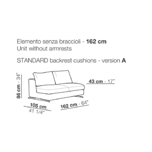 Sleek Armless Sofa | Arflex Lee