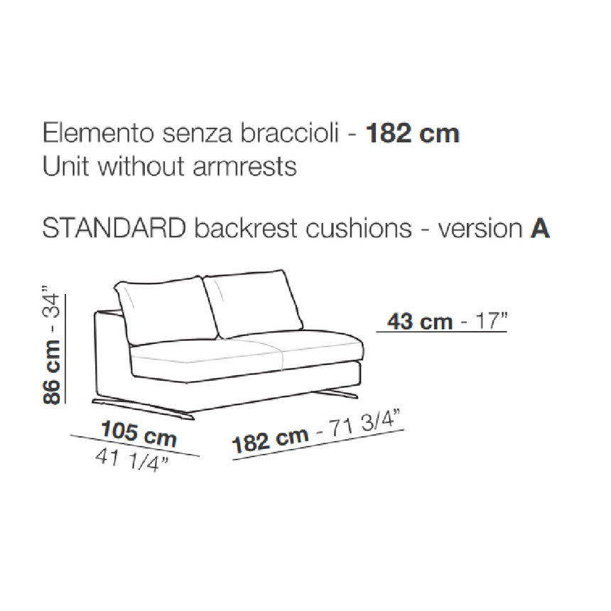 Sleek Armless Sofa | Arflex Lee