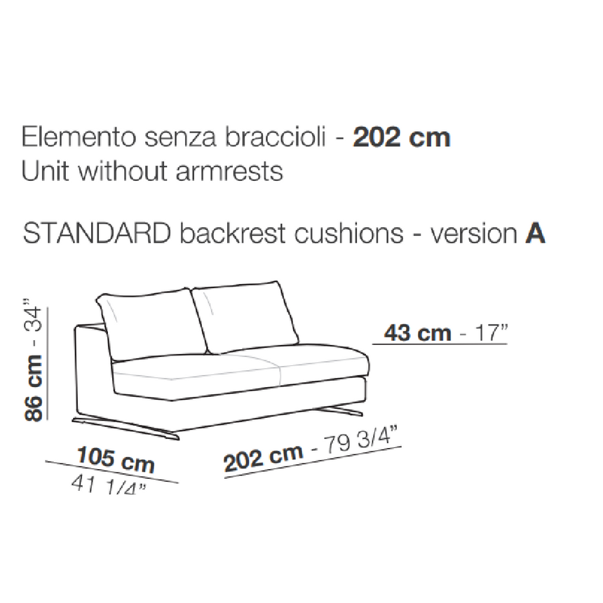 Sleek Armless Sofa | Arflex Lee