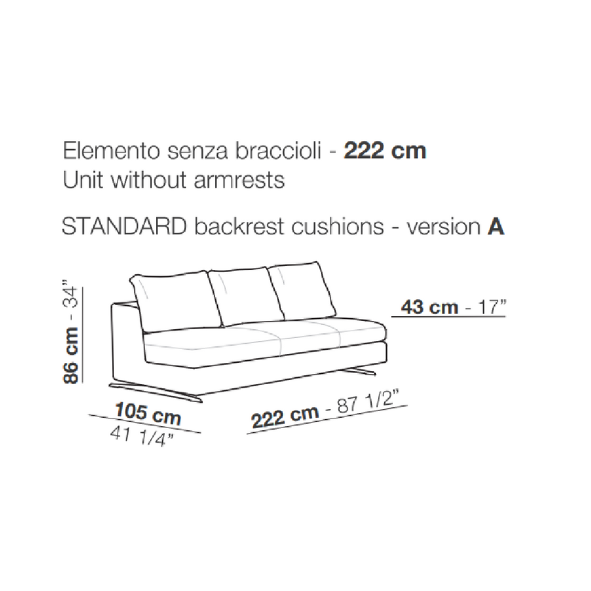 Sleek Armless Sofa | Arflex Lee