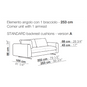 Single Armrest Corner Sofa | Arflex Lee