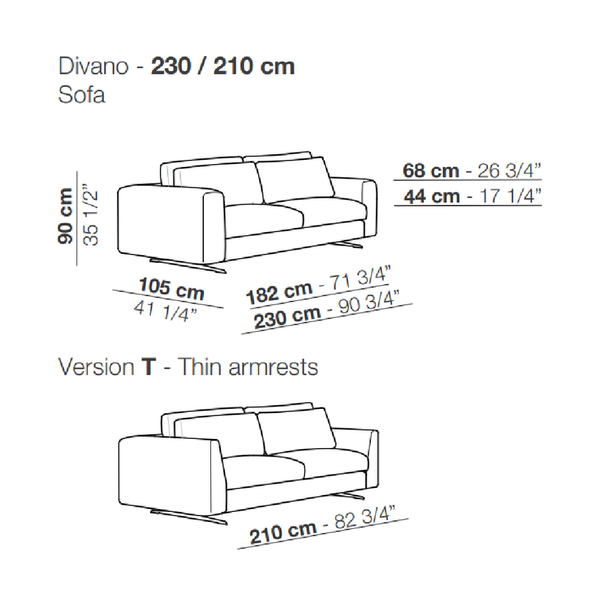 Minimalist Fabric Sofa | Arflex Leenus