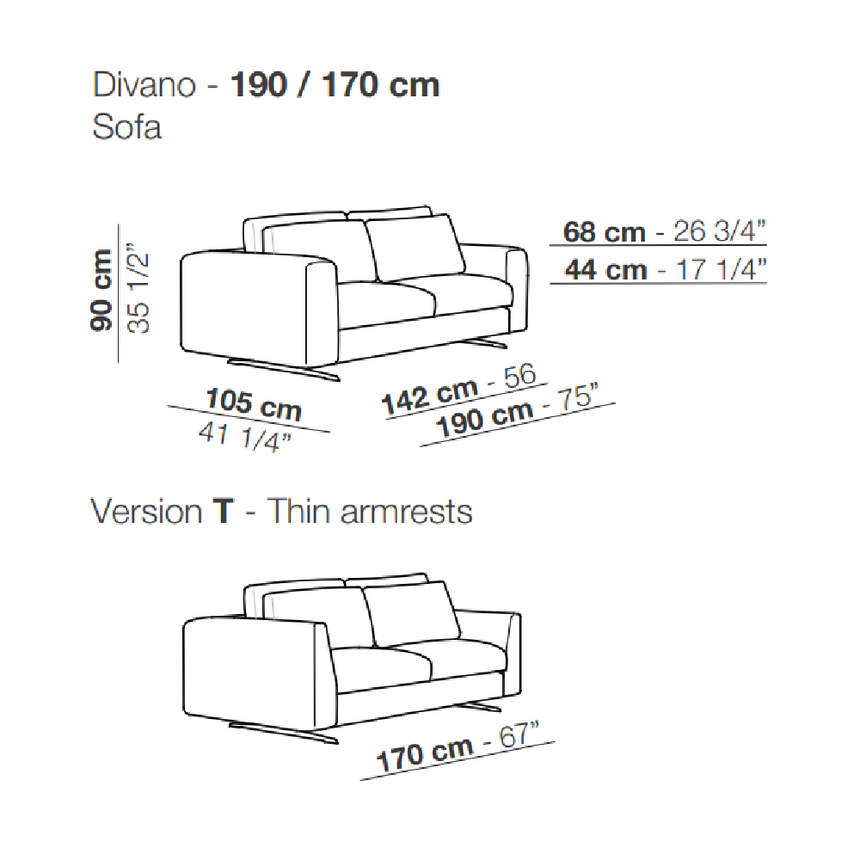 Minimalist Fabric Sofa | Arflex Leenus