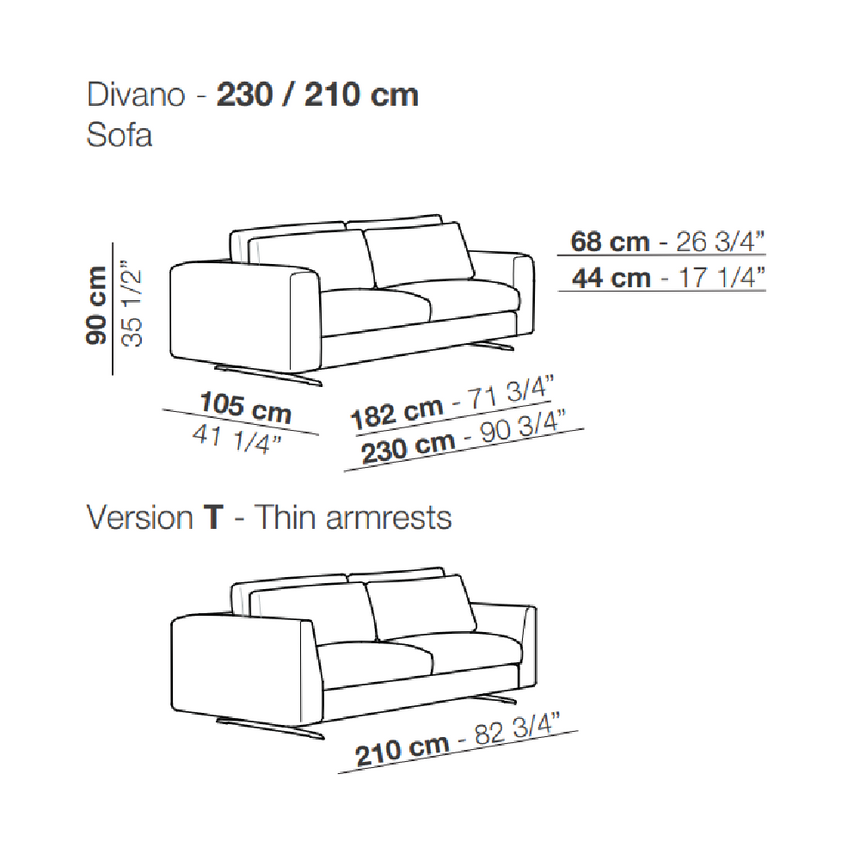 Minimalist Fabric Sofa | Arflex Leenus