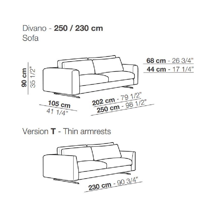 Minimalist Fabric Sofa | Arflex Leenus