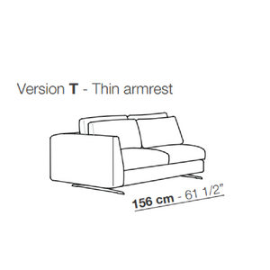 Single Armrest Minimalist Sofa | Arflex Leenus