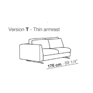 Single Armrest Minimalist Sofa | Arflex Leenus