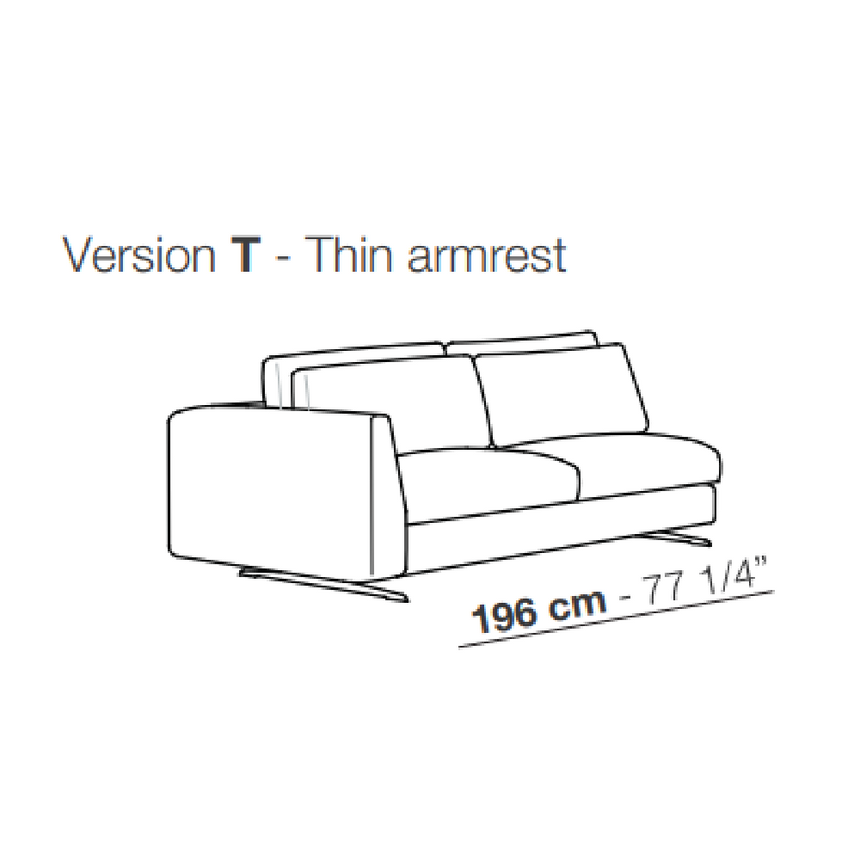 Single Armrest Minimalist Sofa | Arflex Leenus