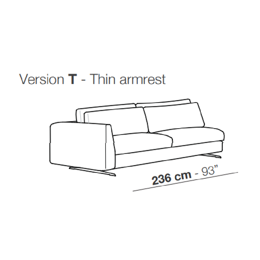 Single Armrest Minimalist Sofa | Arflex Leenus