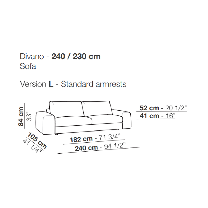 Plain Colored Contemporary Sofa | Arflex Low Land