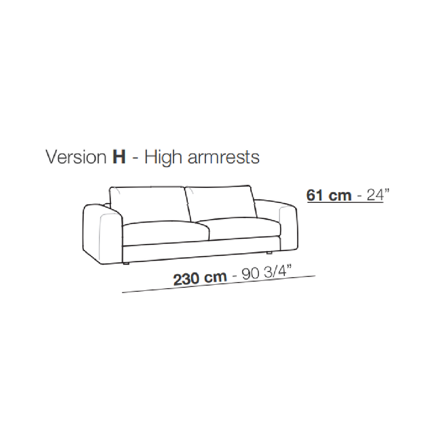 Plain Colored Contemporary Sofa | Arflex Low Land