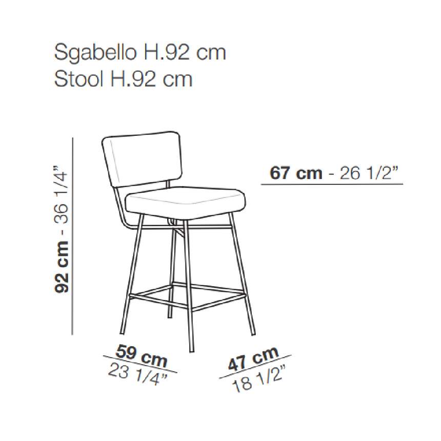 Upholstered Classic Bar Stool | Arflex Orfeo