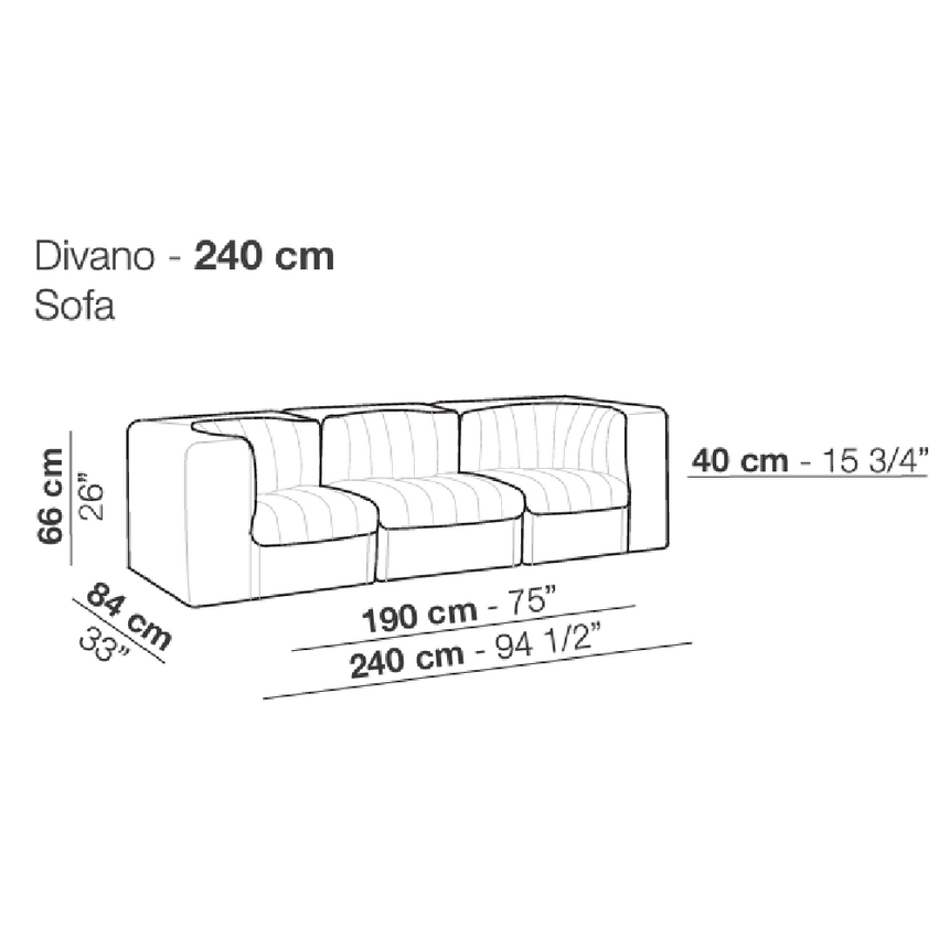 Modern Channeled Modular Sofa | Arflex 9000