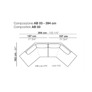 Symmetrical Minimalist Modular Sofa | Arflex Bel Air | Italianfurniture.com