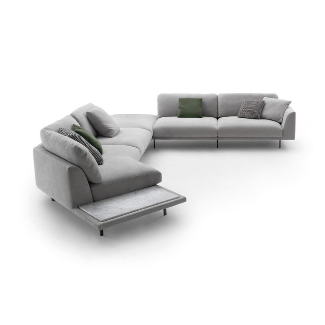 Single Armrest L-Shaped Sofa | Arflex Bel Air | Italianfurniture.com