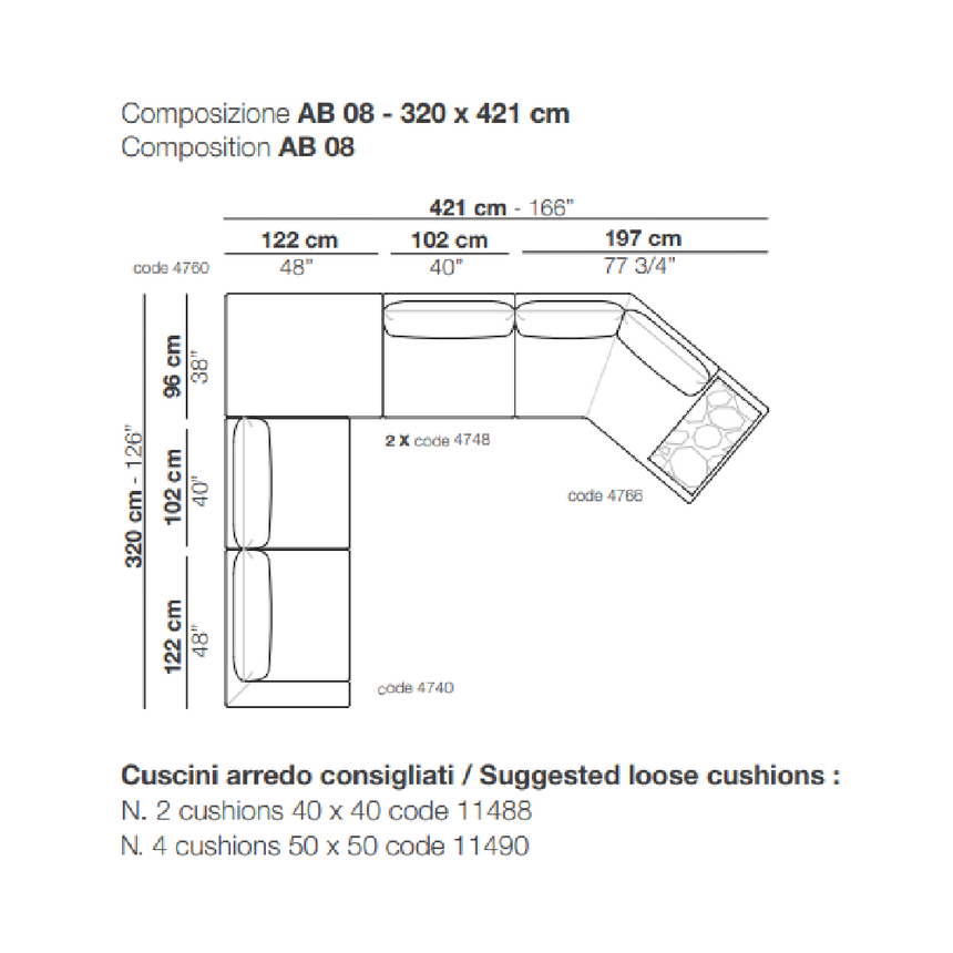 Trapezoid Isle Modular Table Sofa | Arflex Bel Air