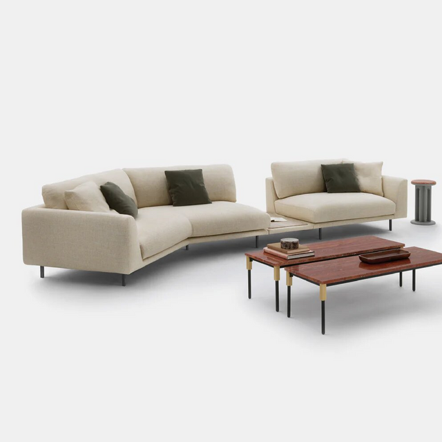 Trapezoid Modular Sofa With Table | Arflex Bel Air | Italianfurniturecom