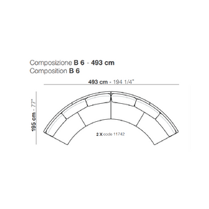 Curved Modular Armless Sofa | Arflex Ben Ben | Italianfurniture.com