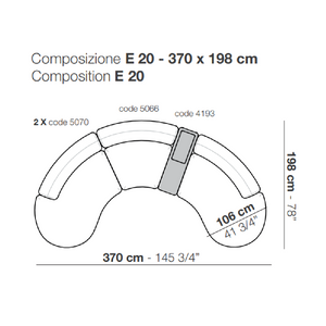 C-Shaped Modular Sofa With Table | Arflex Edo | italianfurniture.com