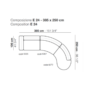 Single Armrest Curved Modular Sofa | Arflex Edo | Italianfurniture.com