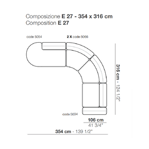 Curved Single Armrest Modular Sofa | Arflex Edo | Italianfurniture.com