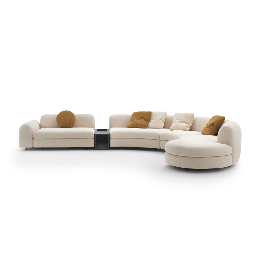 Curved Sofa with Attached Table | Arflex Edo | Italianfurniture.com