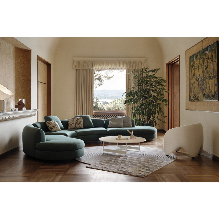 J-Shaped Sofa with Attached Table | Arflex Edo | Italianfurniture.com