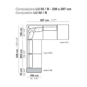 L-Shaped Sofa with Corner Unit | Arflex Leenus | Italianfurniture.com