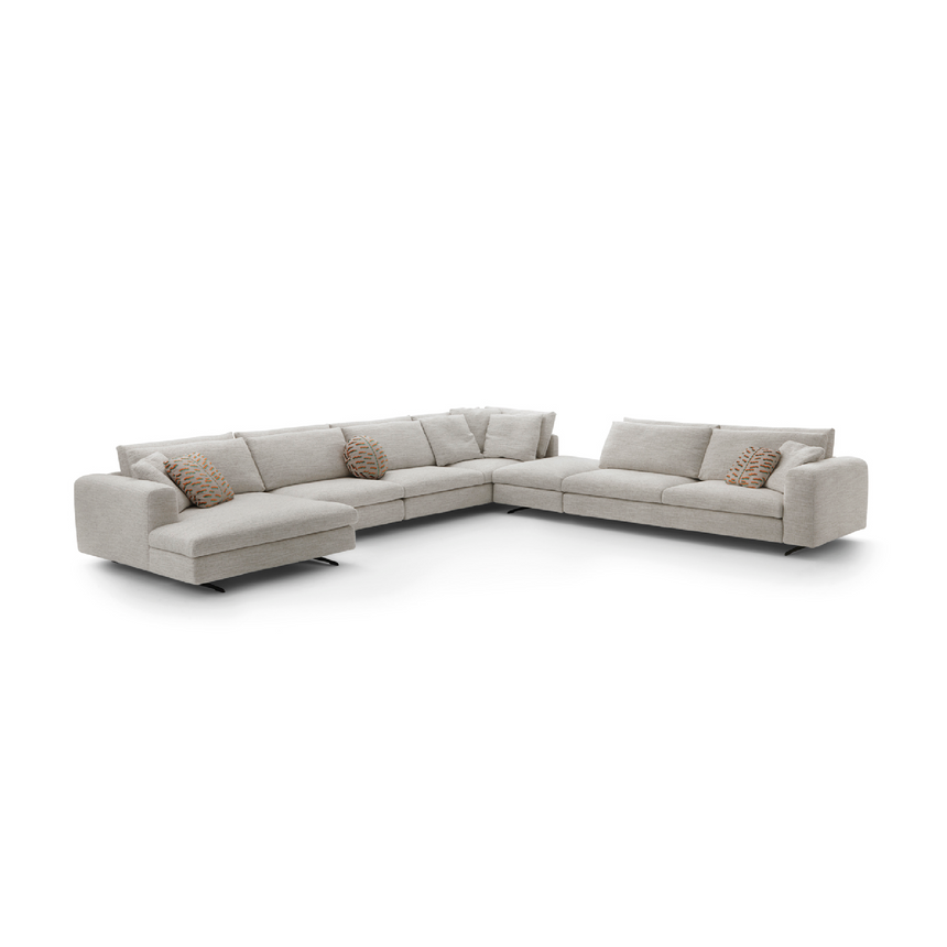 Upholstered Modular Sofa with Chaise | Arflex | Italianfurniture.com