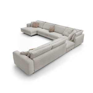 Upholstered Modular Sofa with Chaise | Arflex | Italian Furniture