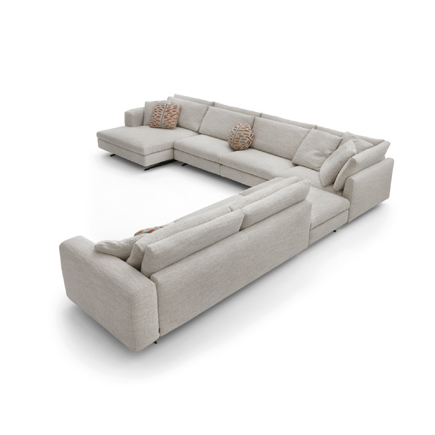 Upholstered Modular Sofa with Chaise | Arflex | Italian Furniture