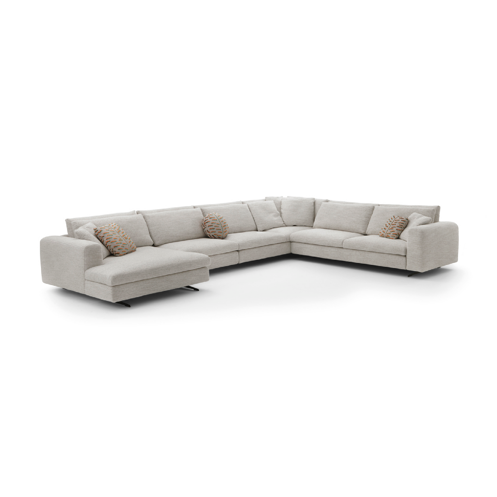 Upholstered Sofa with Chaise Longue | Arflex | Italianfurniture.com