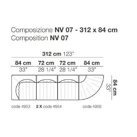 Channeled 4-Seater Modular Sofa | Arflex 9000