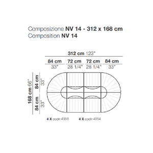 Oval Arrangement Modular Sofa | Arflex 9000 | Italianfurniture.com