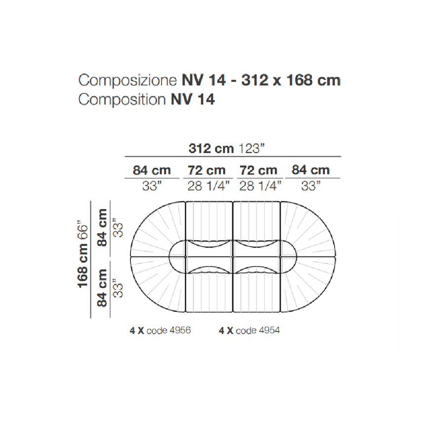 Oval Arrangement Modular Sofa | Arflex 9000 | Italianfurniture.com