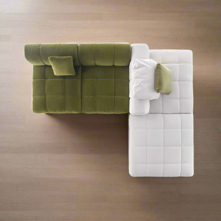 Channeled L-Shaped 4-Module Sofa | Arflex Strips (Composition S18)