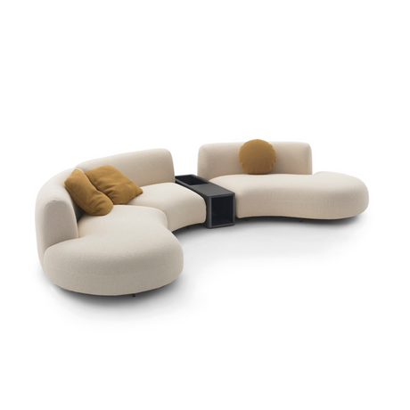 Modular Curved Sofa with Table | Arflex Tokio | Italianfurniture.com