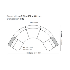 Arched 5-Module Sofa | Arflex Tokio