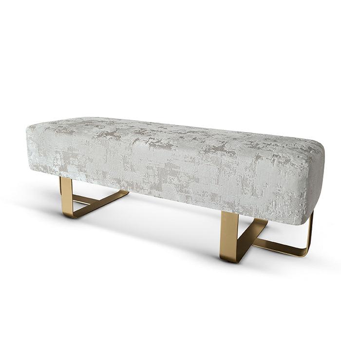 Metal Crossed Legs Upholstered Bench  | Redeco Hanami | Italianfurniture.com