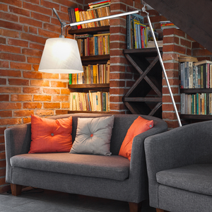 White Shade Maxi Floor Lamp | Artemide Tolomeo | Italianfurniture.com